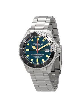NWT Stuhrling Original Aquadiver Automatic Blue Dial Men's Watch
